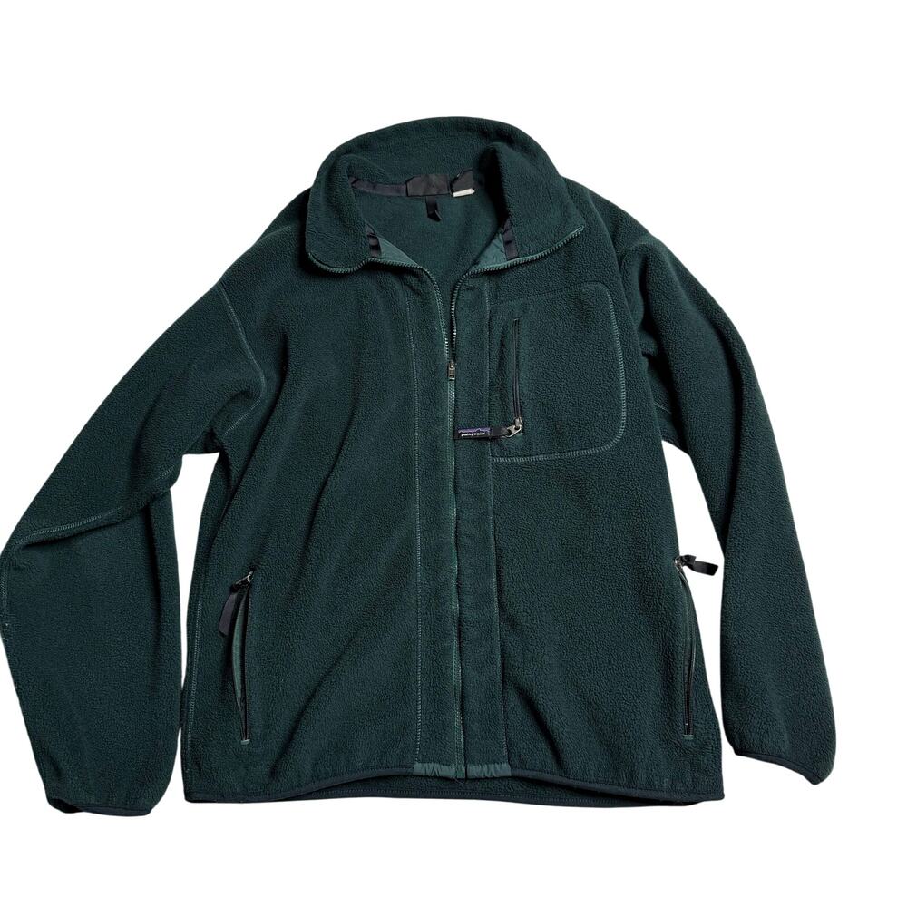 Vintage 90s Patagonia Synchilla Pile Fleece Jacket Men's Large Made in USA Green - Picture 8 of 8